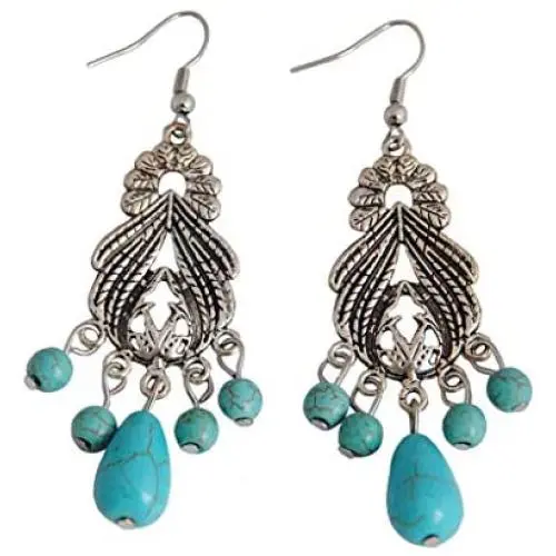 Sinkcangwu Fashion Hollow Drop Dangle Earrings Bohemian National Style Eardrop with Bronze Waterdrop Leaf Feather Shaped Vintage Jewelry for Women Girls Gifts Sinkcangwu Fashion Hollow Drop Dangle Earrings Bohemian National Style Eardrop with Bronze Waterdrop Leaf Feather Shaped Vintage Jewelry for Women Girls Gifts