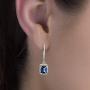 MIA SARINE Sterling Silver Dangle Drop Cubic Zirconia Leverback Earrings for Women