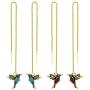 Jakayla 2PC Womens Hummingbird Earrings Stud Threader Long Drop Tassel Crystal Dangle for Girls