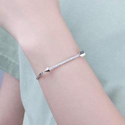 Blue Evil Eyes Link Bracelet in S925 Sterling Silver Dainty Cubic Zirconia Adjustable Link Lobster Claw Clasp Chain Jewelry Gift for Women Girls