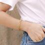 18k Gold Plated Personalized Chunky Cuban Oval Link Chain Bracelets for Men Women Toggle Rope Bracelet Jewelry for Women