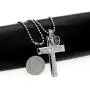 Uloveido Mens Stainless Steel Cross Pendant Bible Verse Necklace with Real Mustard Seed Y632