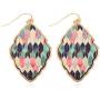 Bohemian Printed Natural Wood Geometric Statement Earrings - Filigree Leaf, Teardrop, Moroccan Dangle