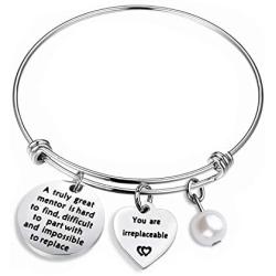 WUSUANED Coworker Leaving Gifts A Truly Great Mentor is Hard to Find Difficult to Part Bracelet Going Away Jewelry Retirement Gift for Coworker Boss and Mentor