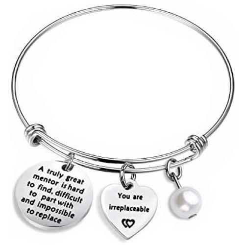 WUSUANED Coworker Leaving Gifts A Truly Great Mentor is Hard to Find Difficult to Part Bracelet Going Away Jewelry Retirement Gift for Coworker Boss and Mentor