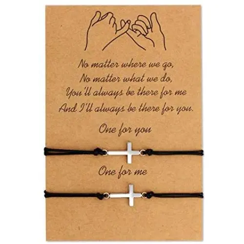 Me&Hz Pinky Promise Bracelet Sunflower/Cross/Heart/Compass Matching Couple Friendship Bracelets Mother Daughter Best Friend Gift for Women Girls Me&Hz Pinky Promise Bracelet Sunflower/Cross/Heart/Compass Matching Couple Friendship Bracelets Mother Daughter Best Friend Gift for Women Girls