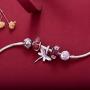 EVESCITY Limited Edition Pink Dragonfly Dangle 925 Sterling Silver Bead For Charms Bracelets ♥ Best Jewelry Gifts for Her ♥