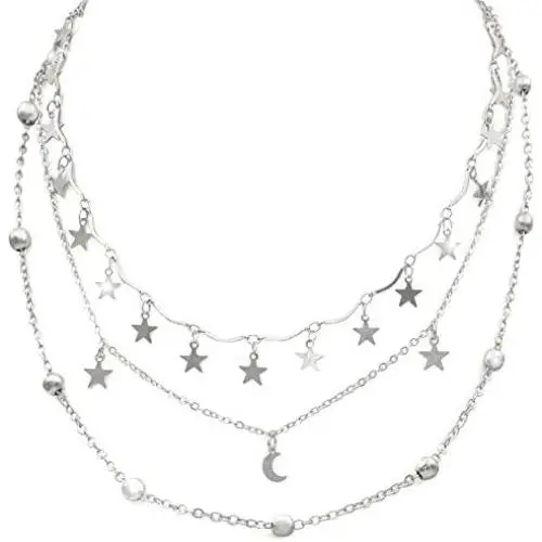 Wowanoo Choker Necklace Set Multilayer Layers Chain Clavicle Necklace Jewelry for Women Wowanoo Choker Necklace Set Multilayer Layers Chain Clavicle Necklace Jewelry for Women