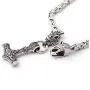 GUNGNEER Thors Hammer Pendant Viking Mjolnir Necklace for Men with Wolf Head Square Chain, 316L Stainless Steel Bonus 2 Rune Beads GUNGNEER Thors Hammer Pendant Viking Mjolnir Necklace for Men with Wolf Head Square Chain, 316L Stainless Steel Bonus 2 Rune Beads