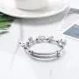 HZMAN Key Padlock Steel Cable Bracelet Stainless Steel Cuff Ladies Cubic Zirconia Bracelet Wristband HZMAN Key Padlock Steel Cable Bracelet Stainless Steel Cuff Ladies Cubic Zirconia Bracelet Wristband