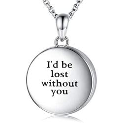 MANBU 925 Sterling Silver Cremation Jewelry for Ashes - Urn Necklace Memorial Ash Pendant Keepsake Jewelry Bereavement Gifts for Loss of a Loved One