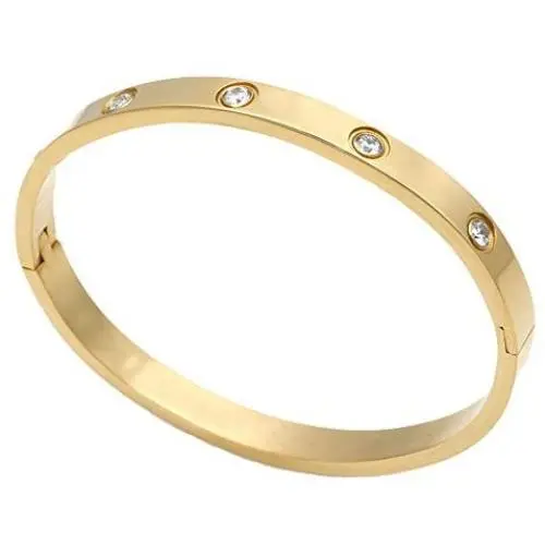 Baoli 18k Gold 10 Cz Diamond Blank Plain Bangle bracelet for women Baoli 18k Gold 10 Cz Diamond Blank Plain Bangle bracelet for women