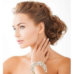 THE PEARL SOURCE 4-5mm Genuine White Freshwater Cultured Pearl Mila Bracelet for Women