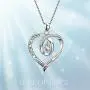 Sterling Silver Grandma Mom Daughter Forever Love Heart Necklace Engraved Jewelry Birthday Gifts for Family