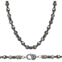 WESTMIAJW Mens Beads Beaded Necklaces Chain Natural Gemstone Healing Crystals Jewelry 45/50/60/70cm