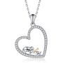 oGoodsunj Mother Daughter Jewelry - 925 Sterling Silver Necklace Lucky Elephant Love in Heart Pendant Ring Bracelet for Women Girls