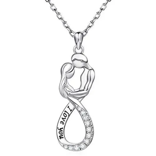 APOTIE Sterling Silver Infinity Lover Necklace Snake Couple I Love You Jewelry Gift for Wife Girlfriend Lover Valentines Day Anniversary APOTIE Sterling Silver Infinity Lover Necklace Snake Couple I Love You Jewelry Gift for Wife Girlfriend Lover Valentines Day Anniversary
