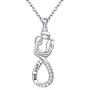 APOTIE Sterling Silver Infinity Lover Necklace Snake Couple I Love You Jewelry Gift for Wife Girlfriend Lover Valentines Day Anniversary