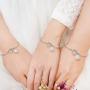 Cursive Initials Love Knot Bridesmaid Bracelets I Cant Tie The Knot Without You Bridesmaid Gifts Cards with Pink Gift Box