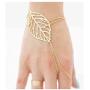 Olbye Leaf Finger Ring Bracelet Gold Slave Bracelet Dainty Hand Chain Everyday Jewelry for Women and Teen Girls