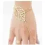 Olbye Leaf Finger Ring Bracelet Gold Slave Bracelet Dainty Hand Chain Everyday Jewelry for Women and Teen Girls