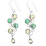 NOVICA Multi-Gem Peridot .925 Sterling Silver Dangle Earrings, Green Sheen