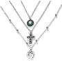 Jovono Boho Layered Necklace Crystal Pendant Necklaces Chain for Women and Girls (Set-2)