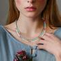 Heishi Surfer Necklace Bracelet Earrings Set, African Vinyl Disc Bead Choker Necklace Bracelet Hoop Earring, Summer Fashion Jewelry for Women, Girls
