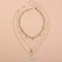 S SNUOY Gold Layered Butterfly Choker Necklace for Women Fashion Butterfly Turcos Pendant Love Chain Jewelry