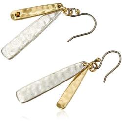 lucky brand two tone double layer earrings
