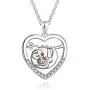 925 Sterling Silver Sloth Bear Pendant Necklace Heart Animal Love ''Slow Down Be Happy'' Mother Daughter Jewelry Gift for Women