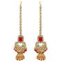 Aheli Brdal Kundan Faux Pearl Choker Necklace with Earrings Maang Tikka for Women Girls Indian Traditional Jewelry Set