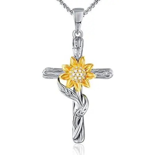 SNZM Sunflower Necklace for Women Girlfriend, You are My Sunshine Jewelry Gifts for Christmas Birthday