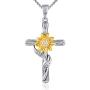 SNZM Sunflower Necklace for Women Girlfriend, You are My Sunshine Jewelry Gifts for Christmas Birthday