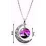 Hollow Crescent Moon Wolf Necklace Pendant Stud Earrings Vintage Time Gemstone New Moon Charm Bracelets for Women Girls Trendy Christmas Jewelry Set