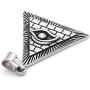 GUNGNEER Egypt Pyramid Necklace Silvertone Horus Evil Eye Illuminati Antique Charm Pendant Stainless Steel Jewelry