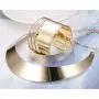 Hanpabum Statement Choker Necklace Open Upper Arm Band and Cuff Bracelets Set for Women Girls Gold Tone Wristband Women Jewelry Set Adjustable