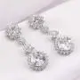 SWEETV Elegant Silver Wedding Bridal Earrings for brides,bridesmaid- Cubic Zirconia Crystal Dangle Earrings for Womens Party Prom Pageant SWEETV Elegant Silver Wedding Bridal Earrings for brides,bridesmaid- Cubic Zirconia Crystal Dangle Earrings for Womens Party Prom Pageant