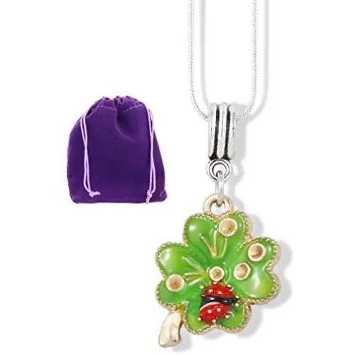 Four Leaf Clover Necklace | Clover Leaf Pendant with Ladybug for an Extra Good Luck Necklace for Women and Men a Great Green Shamrock Necklace and Ladybug Necklace in One Lucky Necklace for Women Men Four Leaf Clover Necklace | Clover Leaf Pendant with Ladybug for an Extra Good Luck Necklace for Women and Men a Great Green Shamrock Necklace and Ladybug Necklace in One Lucky Necklace for Women Men