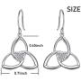 S925 Sterling Silver Celtic Knot Earrings for Women Irish Good Luck Drop Dangle Hook Earrings