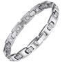 Magnetic Bracelets for Women Magnetic Therapy Titanium Magnetic Bracelets Pain Relief Bracelets Magnetic Free Link+Removal Tool (Silver)