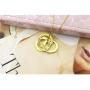 AILIN Personalized Russian Ring Engraved Name Necklace - Personalized 3 Circles Disc Jewelry