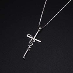 LINLIN FINE JEWELRY Cross Necklace 925 Sterling Silver Infinity Love of God Heart Cross Pendant Necklace Christian Gift for Women Girls