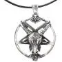 HAQUIL Baphomet Necklace - Stainless Steel, Inverted Pentagram Sabbatic Goat Pendant - PU Leather Cord, 19.7'' HAQUIL Baphomet Necklace - Stainless Steel, Inverted Pentagram Sabbatic Goat Pendant - PU Leather Cord, 19.7''