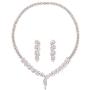SWEETV Marquise Wedding Jewelry Sets for Brides, Crystal Cluster Bridal Necklace Earrings Jewelry Set for Women Prom Costume
