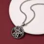 FaithHeart Celtic Knot Pendant Viking Norse Rune Necklace Stainless Steel Vintage Wicca Pentagram Talisman Necklace for Men Original Jewelry Customize