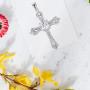 Shop LC Diamond April Birthstone Cross Necklace Pendant Silvertone Stainless Steel Women Fashion Birthday Easter Gifts Dainty Chunky Minimalist luxury Jewelry 20''
