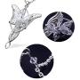 PPX 2 Pcs Lord of The Ring Elven Leaf Aragorn Arwen Evenstar Pendant Chain Necklace Princess Chain with Transparent Jewelry Box