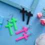 3 Pairs Women Fashion Retro Neon Earrings for 80s Party or Retro Costume Party (Cross Earings)