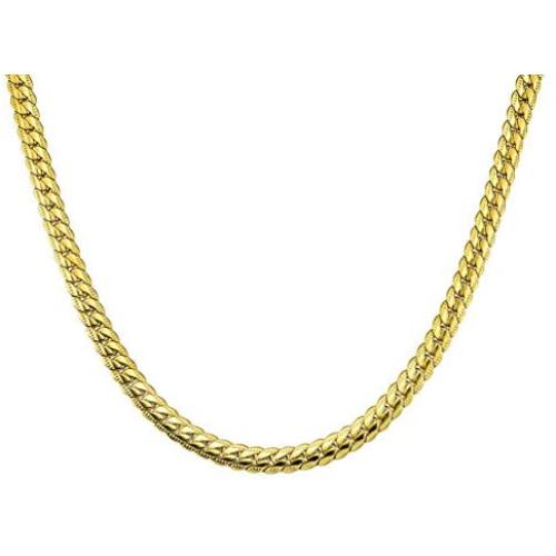 Three Keys Jewelry 6MM 9MM 18K Gold Plated Necklace for Men Stainless Steel Necklace Mens Long Layered Big Gold Snake Chain Necklaces for Men Boys